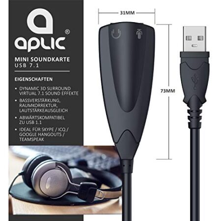 CSL - Externe Soundkarte 7.1, USB Auf Audio Adapter - Soundkarte - PC ...